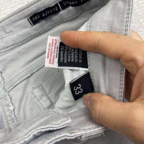 Black Bull Jeans Men’s Sz 33 Light Gray Denim Skinny Fit Slim Straight Casual - Picture 9 of 12